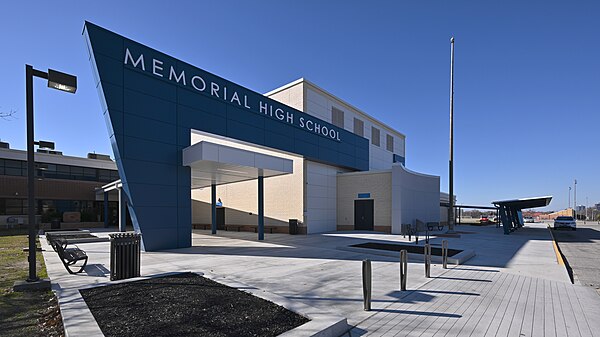 Memorial High School main entrance, Tulsa, OK