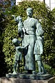 Memorial to war widows with children at the Yasukuni Shrine in Chiyoda City, Tokyo.