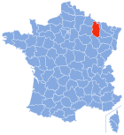 Posizion del dipartiment Meuse in de la Francia