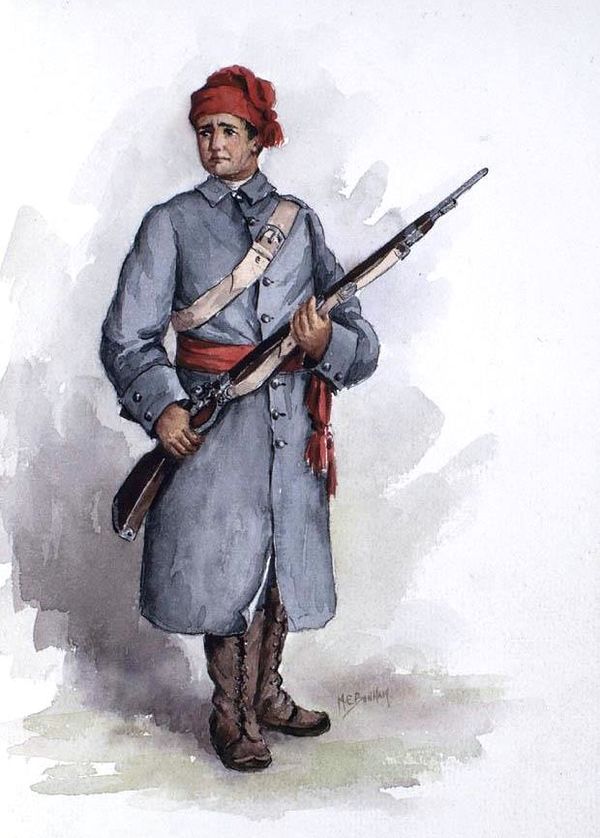 French Canadian militiaman in 1759
