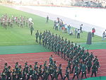 Sydafrikansk militär på invigningen av 17:e Världsungdomsfestivalen.