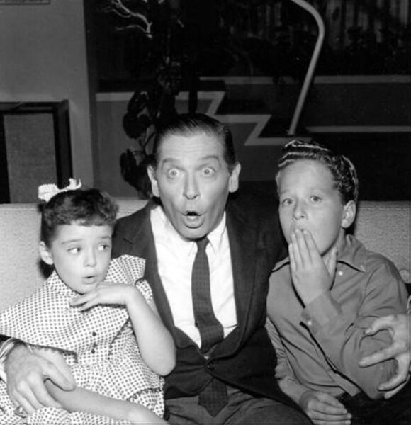 Milton Berle spends some time with Linda and Rusty after he and Danny quit show business.