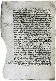 Page from a Gough manuscript of John Mirk's Festial, which formed the basis of Erbe's 1905 edition. Mirks festial 01.jpg