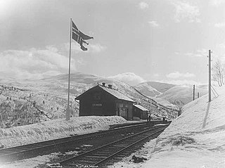 <span class="mw-page-title-main">Mjølfjell Station</span> Railway station in Voss, Norway