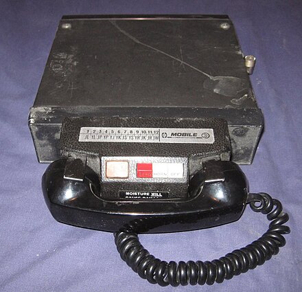 A mobile radio telephone.