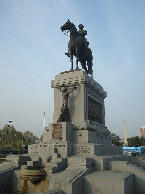 Monument to Baquedano in Plaza Baquedano, Santiago.