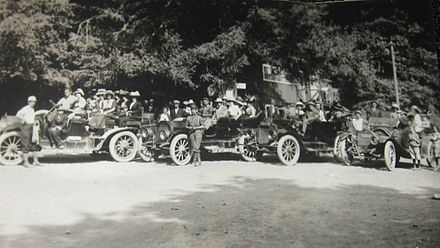 Motorists at Camp Baldy, 1919.