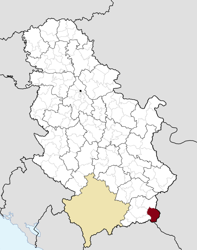 Lokasi munisipalitas Bosilegrad di Serbia