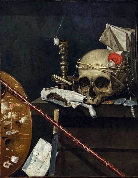 File:Musée des Beaux-Arts de Strasbourg - Vanité - Nature morte, 1641 - Sebastien Bonnecroy -Joconde00190021926.jpg