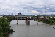 Main line crossing of the Cumberland River in 2022 Nashville Terminal Subdivision Bridge 2022.jpg