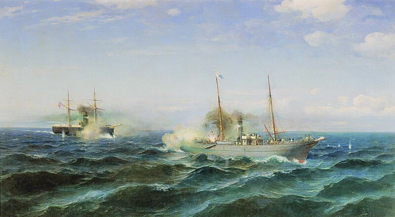 File:Naval battle between "Vesta" and "Fetkh-i Bulend" at the Black Sea, July 11, 1877.jpg