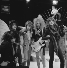 Arthur Kane (second from right) and the New York Dolls on TopPop television program, 1973.