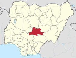 Localização do estado de Nasarawa na Nigéria