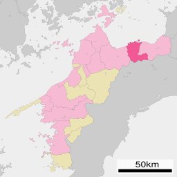 Niihamas läge i Ehime prefektur