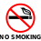 "No smoking" sign with text