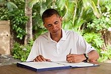 President Barack Obama signs Zadroga Act in Kailua, Hawaii Obama signs Zadroga Act.jpg