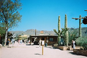 A street view from the entrance of Old Tucson Studios Old Tucson Studios.jpg