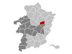 Ligging van die voormalige munisipaliteit Opglabbeek in die provinsie Limburg
