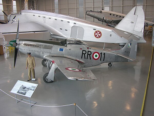 Italian North American P-51D Mustang exhibited at the museum of Vigna di Valle