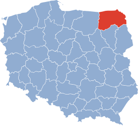 Posizione del Voivodato di Suwałki