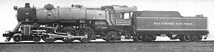 Pacific lokomotif, Presiden Washington, B&O RR (CJ Allen, Baja Raya, 1928).jpg