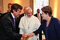 Papa Francisco, Dilma Rousseff y Luis María Kreckler