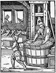 Papierproduction before the mechanisation of papermaking