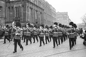 The Band in Kiel in 1967. Parade britischer Militarkapellen zum British Military Tattoo, Ostseehalle 27. - 29. Januar (Kiel 40.844).jpg