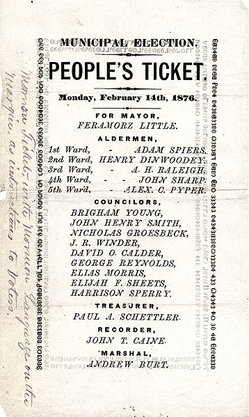 File:Peoples Ticket, Salt Lake City, circa 1876, Mormons, front of.jpg