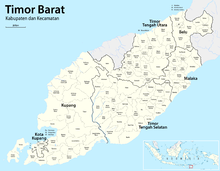 Administrative divisions of Indonesian West Timor Peta Timor Barat - Kabupaten dan Kecamatan.png