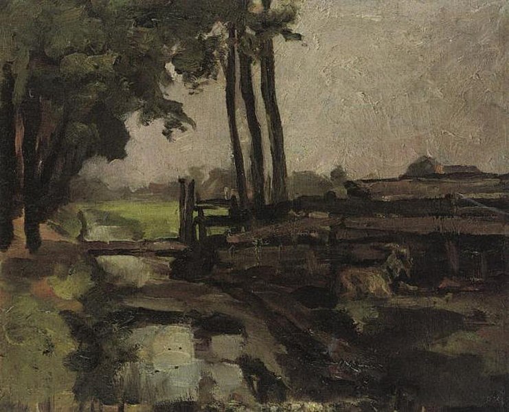 File:Piet Mondriaan - Polderlandschap met brug en geit, schets - A38 - Piet Mondrian, catalogue raisonné.jpg