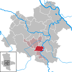 Elhelyezkedése Salzlandkreis térképén