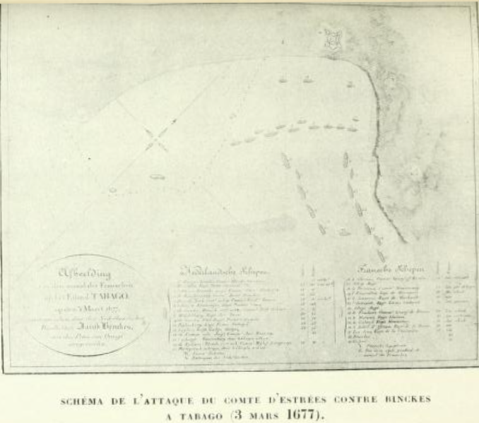 File:Plan de la bataille de Tabago (3 mars 1677).png