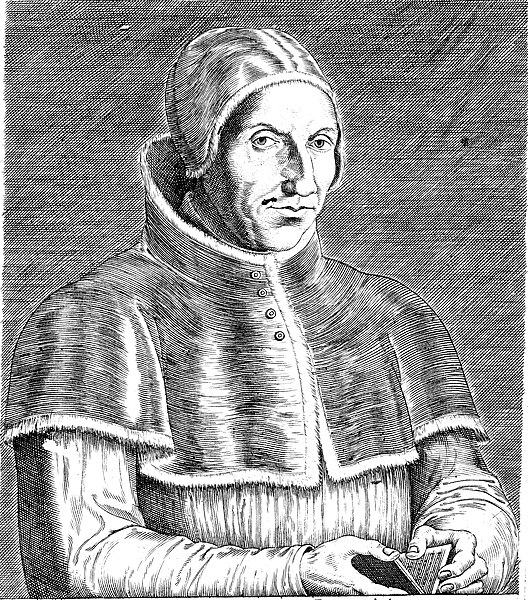 Pope Adrian VI, 1598 engraving by Théodore Galle