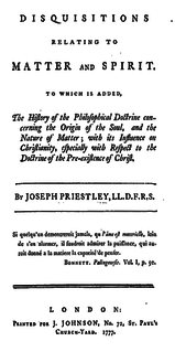 <i>Disquisitions Relating to Matter and Spirit</i> Book by Joseph Priestley