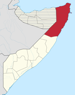 Puntlands läge i Somalia.