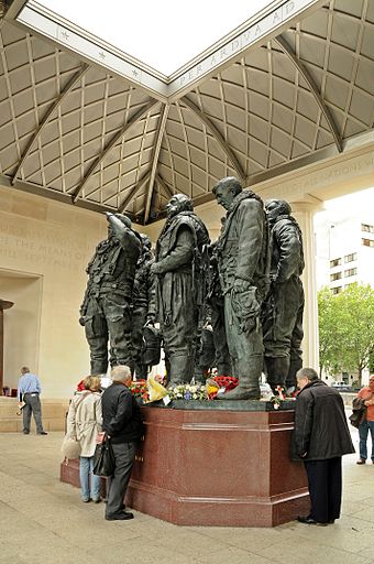 The interior of the Bomber Command Memorial in London