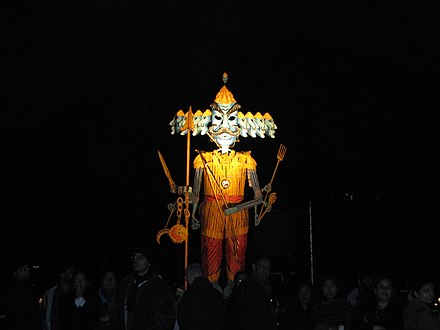 Ravana effigy during a Ramlila event.