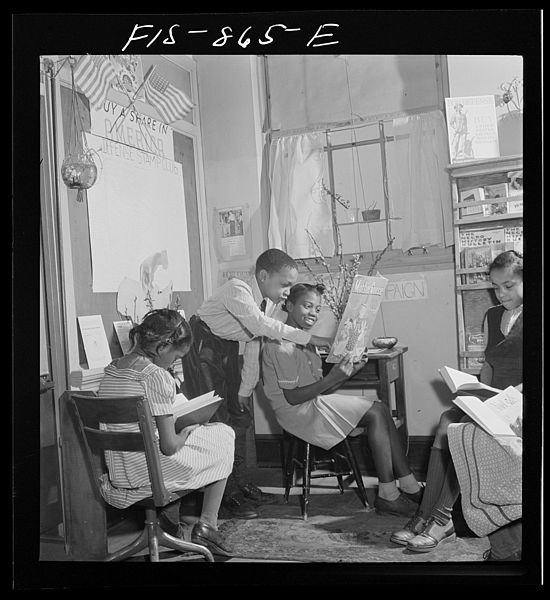 File:Reading corner in a Negro grammer school classroom8d20277v.jpg