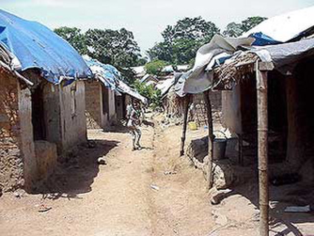 A camp in Guinea for refugees from Sierra Leone