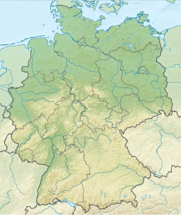 Kaart van Duitsland met markering met locatie van Sigmaringen enclave