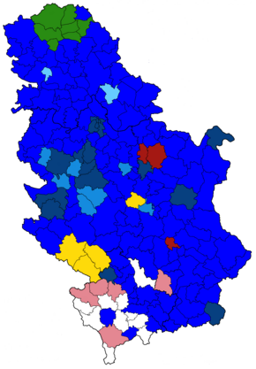 A 2003. évi szerbiai parlamenti választások eredményei önkormányzatok által