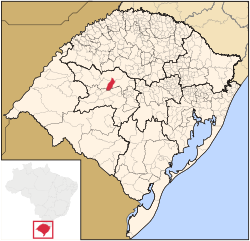 Localização de Quevedos no Rio Grande do Sul