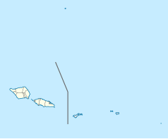 Mapa konturowa Samoa, na dole po lewej znajduje się punkt z opisem „Apia (Sinamoga)”