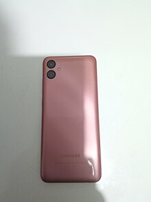 Samsung Galaxy A04 Samsung Galaxy A04e back side, with the copper color.jpg