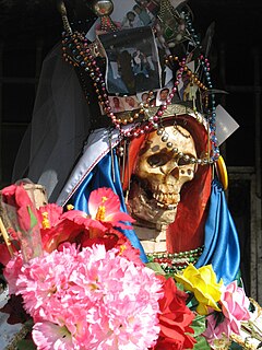 Santa Muerte Mexican cult image, female deity, and folk saint