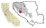 Santa Clara County California Incorporated and Unincorporated areas Los Gatos Highlighted.svg