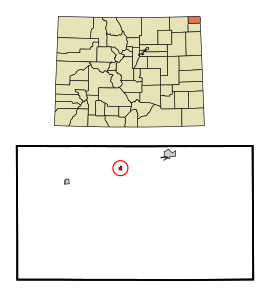 Sedgwick County Colorado Incorporated and Unincorporated areas Ovid Highlighted.svg