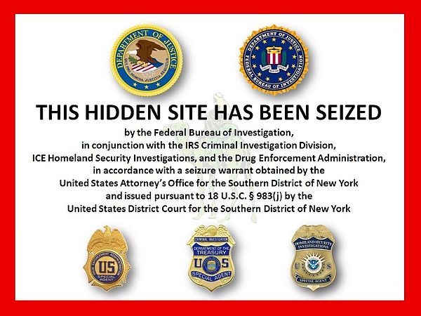 Image placed on original Silk Road after seizure of property by the FBI