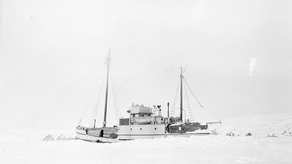St. Roch wintering in the Beaufort Sea.